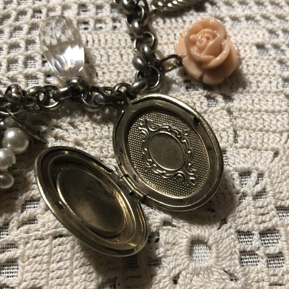 Vintage Gold Tone Repurposed Charm Bracelet - Picture 2 of 6